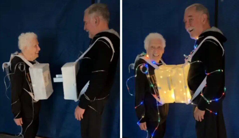 Granny Gets Plugged and Lights Up!